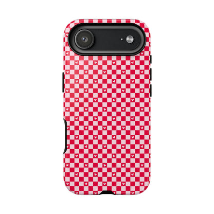 Red Checkerboard Heart Phone Case
