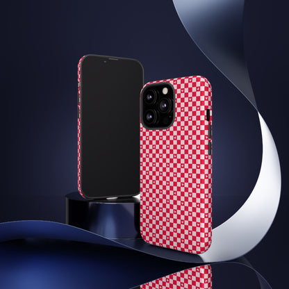 Red Checkerboard Heart Phone Case
