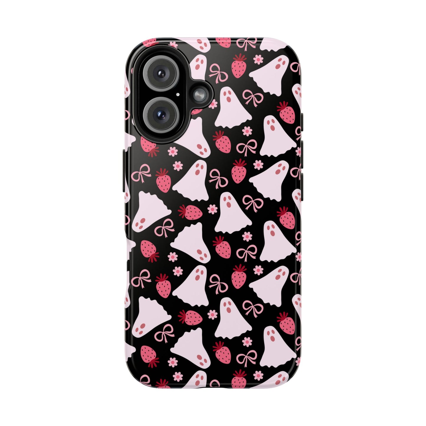 Cute Ghosts and Strawberries Phone Case | Tough Phone Cases, Halloween Accessories, Unique Gift Ideas, Spooky Aesthetic, Everyday Style