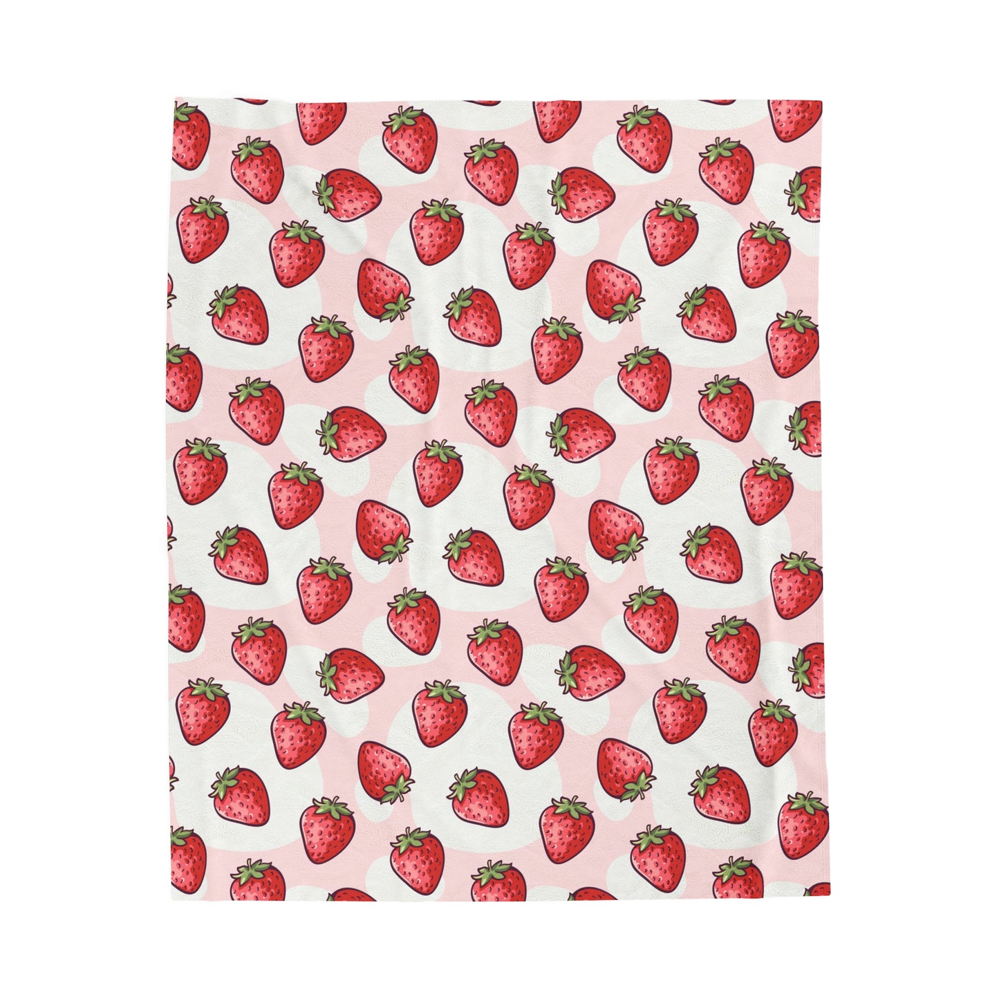 Velveteen Plush Blanket - Strawberry Delight