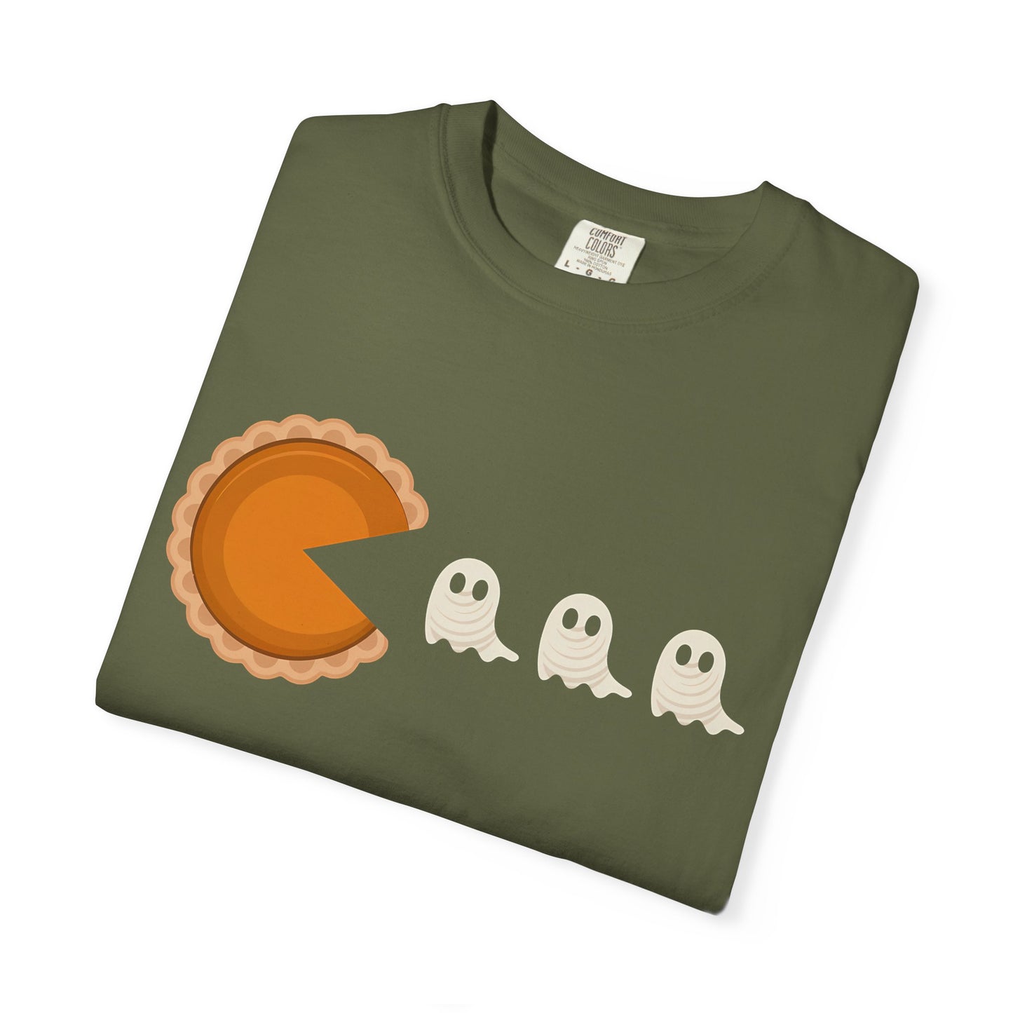 Pac-Man Pumpkin Pie Ghosts Unisex T-Shirt, Halloween Tee, Gamer Shirt, Fun Graphic Top, Gift for Gamers, Casual Wear