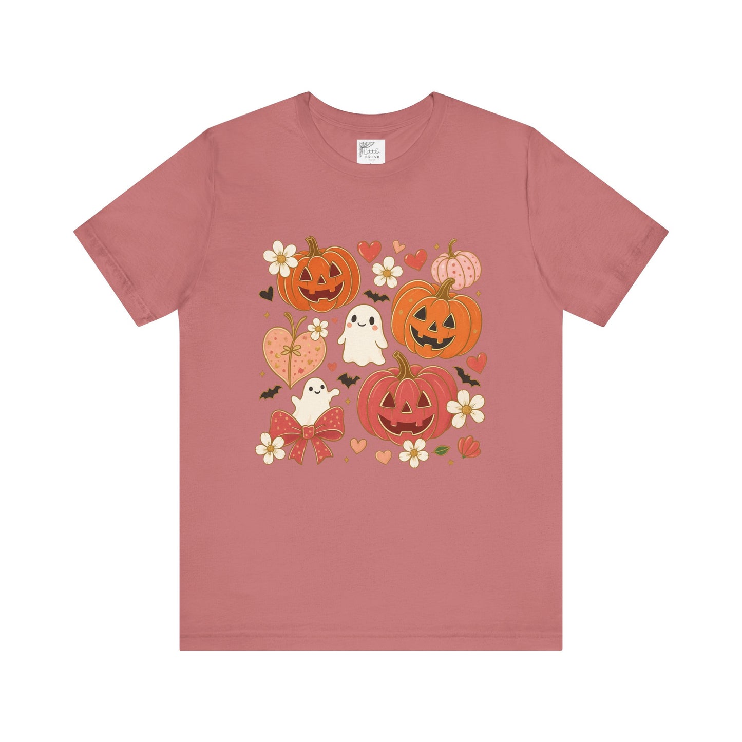 Halloween Ghost & Pumpkin Tee, Perfect for Fall, Halloween Parties, Cozy Autumn Wear, Unisex T-Shirt, Seasonal Gift Idea