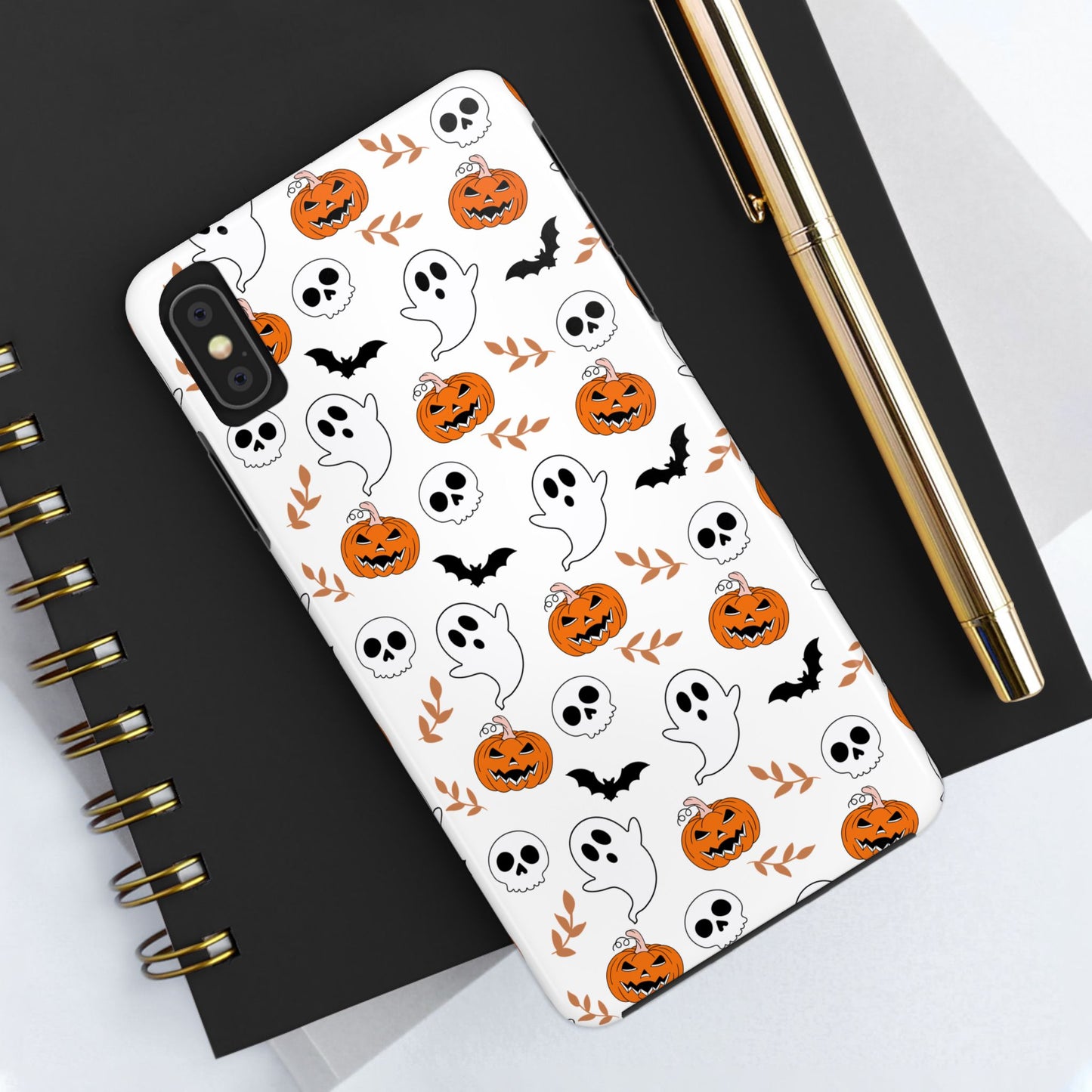 Halloween Themed Tough Phone Cases, Spooky Ghosts & Skulls, Perfect for Fall Decor, Unique Gift for Halloween Lovers, Fun Pumpkin Design