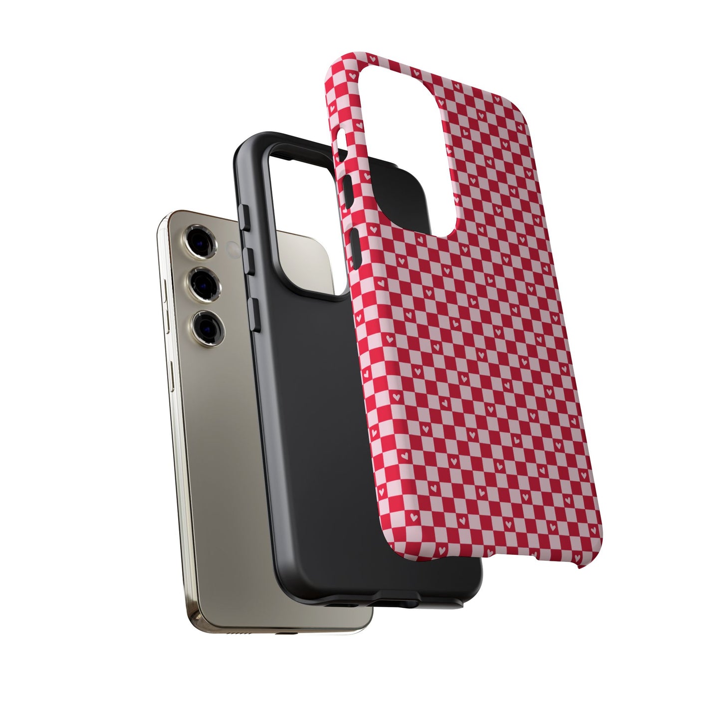 Red Checkerboard Heart Phone Case