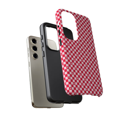 Red Checkerboard Heart Phone Case