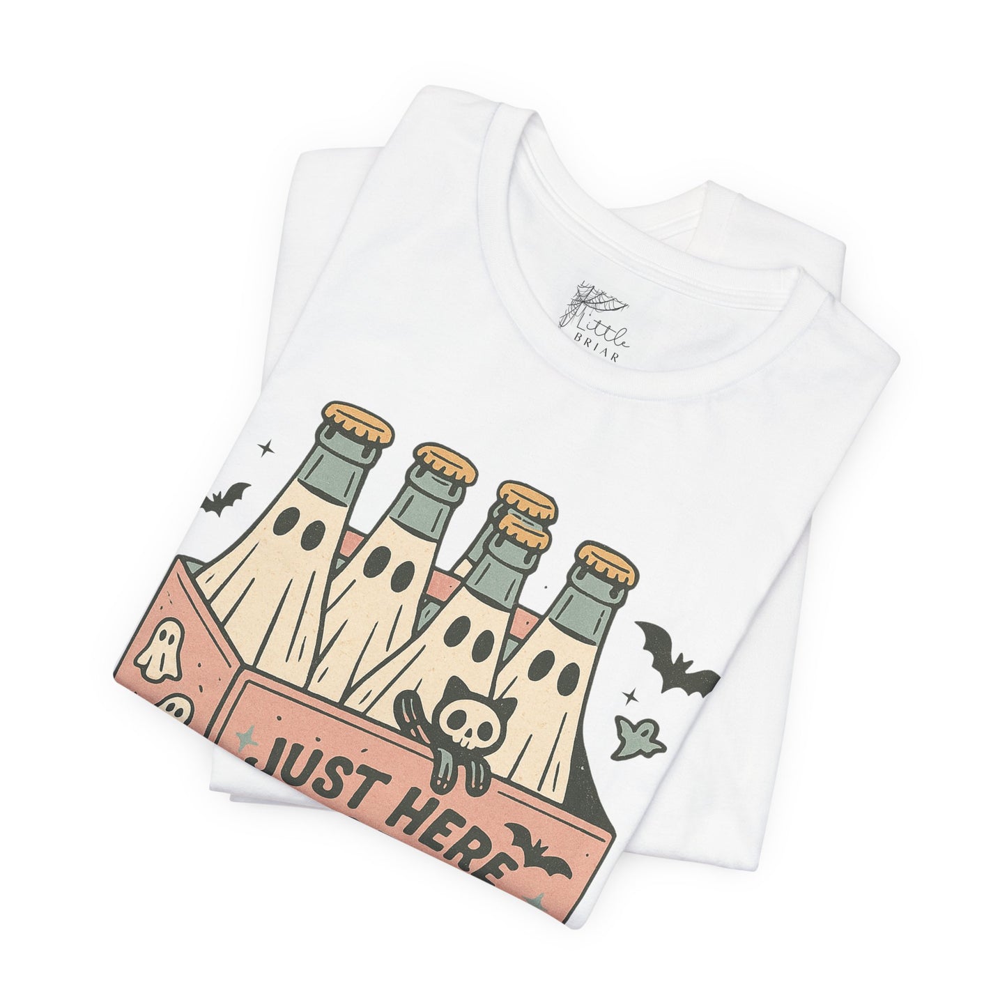 Halloween Vibes Unisex Tee - Just Here for the Boos, Fun Halloween Shirt, Party Wear, Gag Gift, Ghostly Spirit Classy Wear