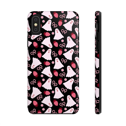 Cute Ghosts & Bows Tough Phone Cases, Phone Cover, Halloween Gift, Kawaii Tech Accessory, Spooky Aesthetic, Ghost Pattern Case