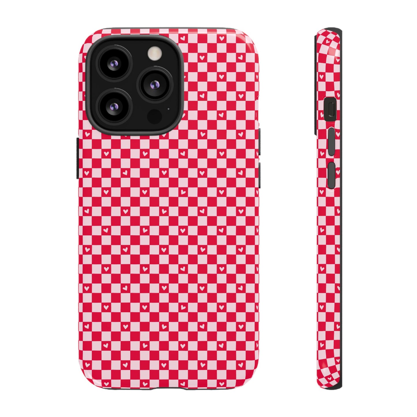 Red Checkerboard Heart Phone Case