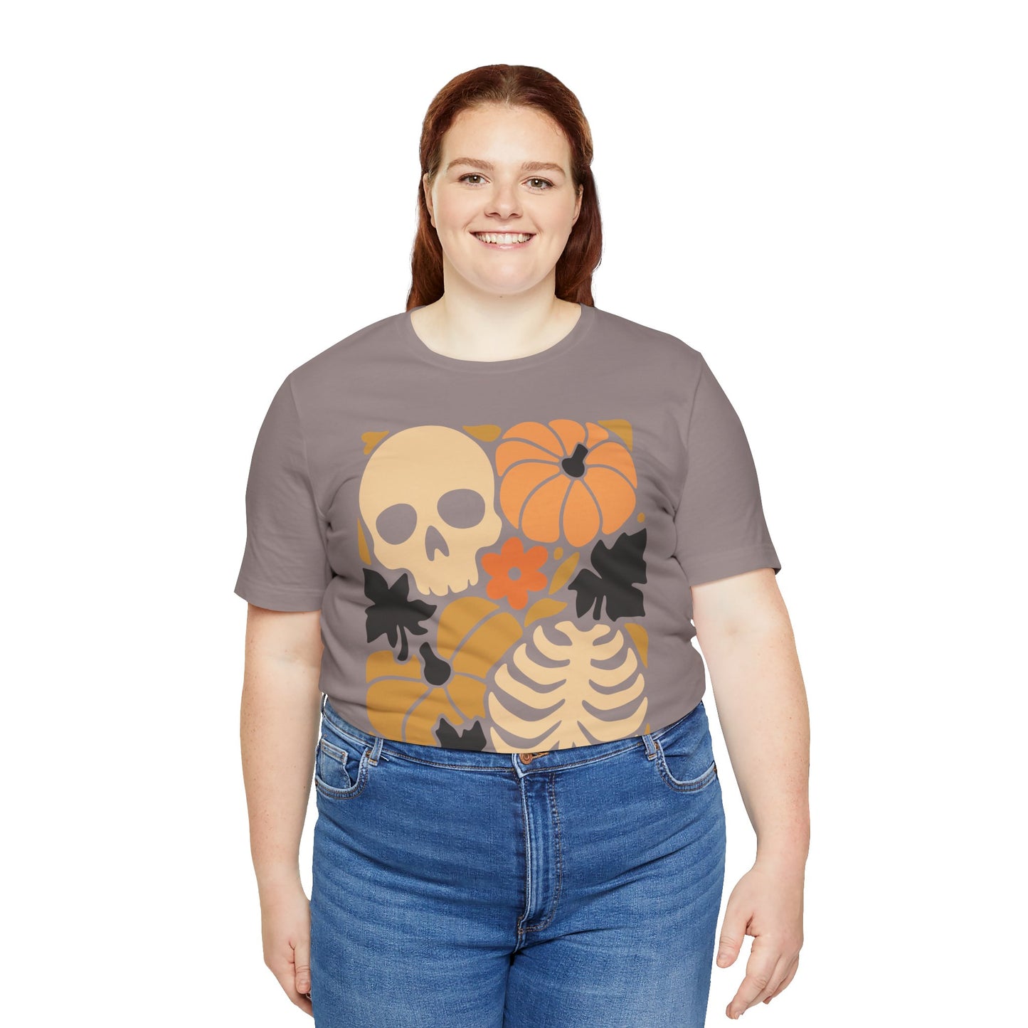 Autumn Vibes Graphic Tee | Halloween Shirt, Fall Apparel, Unisex Tee, Spooky Fashion, Pumpkin Skull Top