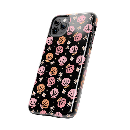 Floral Tough Phone Cases for Trendy Protection, Shell Pattern Phone Cover, Vibrant Floral Case, Girly Gift, Cute Tech Accessories