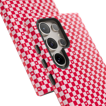 Red Checkerboard Heart Phone Case