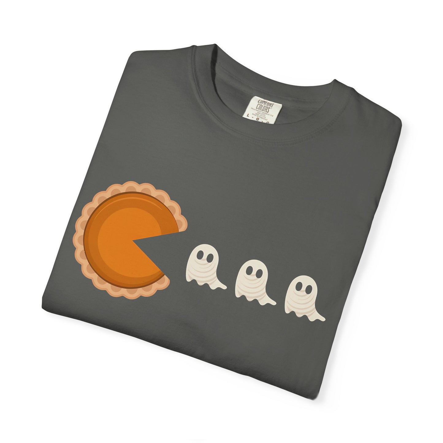 Pac-Man Pumpkin Pie Ghosts Unisex T-Shirt, Halloween Tee, Gamer Shirt, Fun Graphic Top, Gift for Gamers, Casual Wear