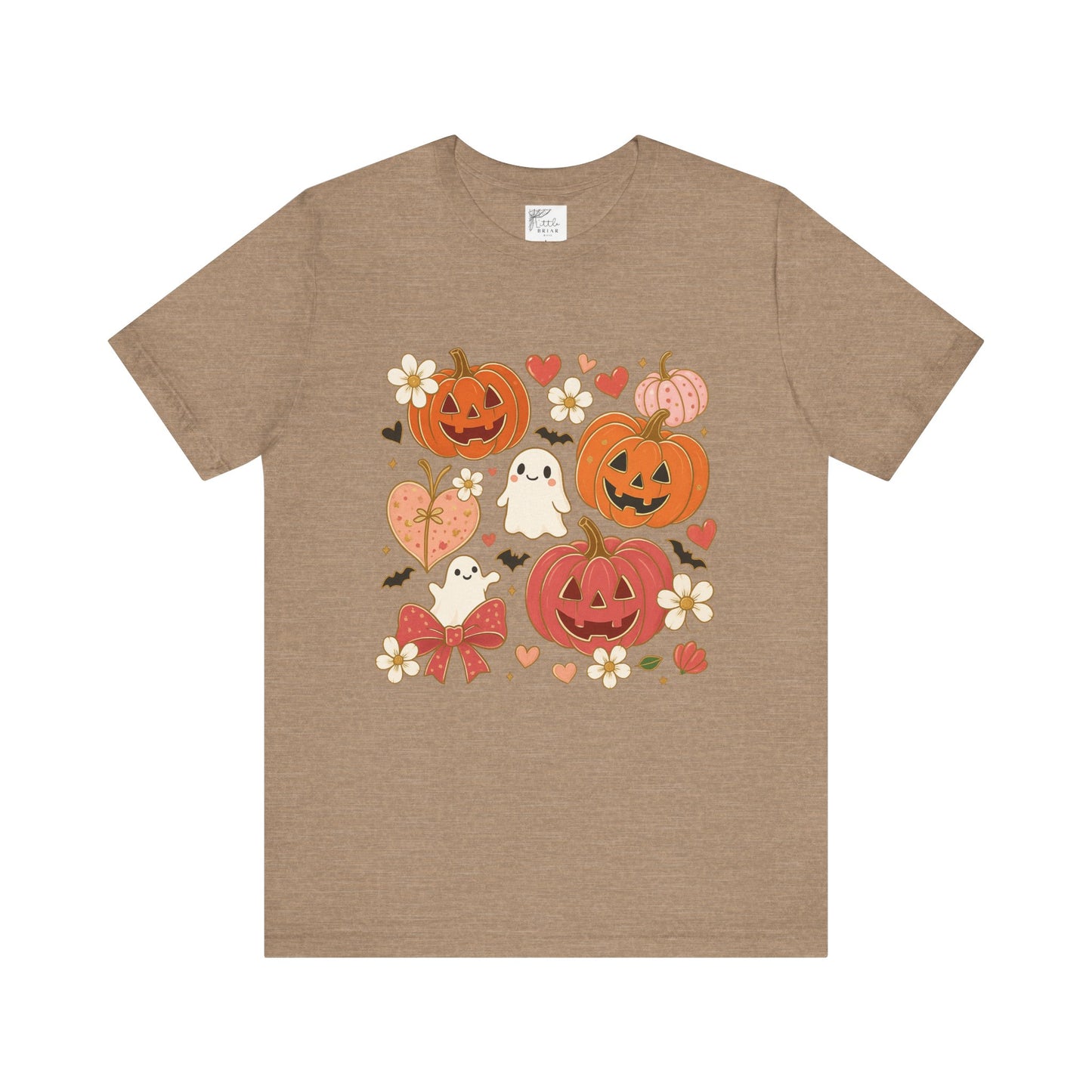Halloween Ghost & Pumpkin Tee, Perfect for Fall, Halloween Parties, Cozy Autumn Wear, Unisex T-Shirt, Seasonal Gift Idea