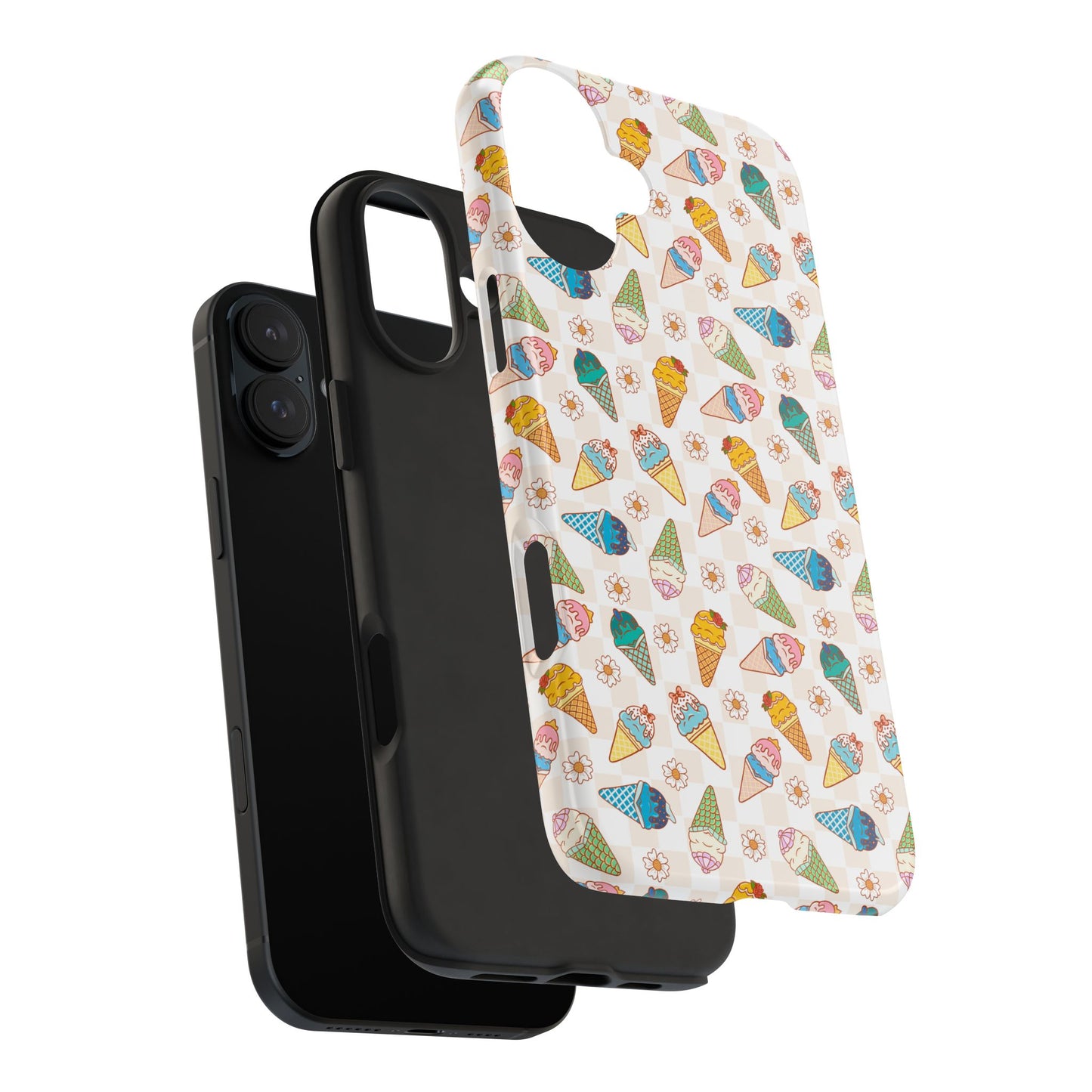 Princess Themed Colorful Ice Cream Tough Phone Cases - Fun, Giftable, Summer Vibe, Durable Protection for Your Device, Perfect for Food Lovers, Bright