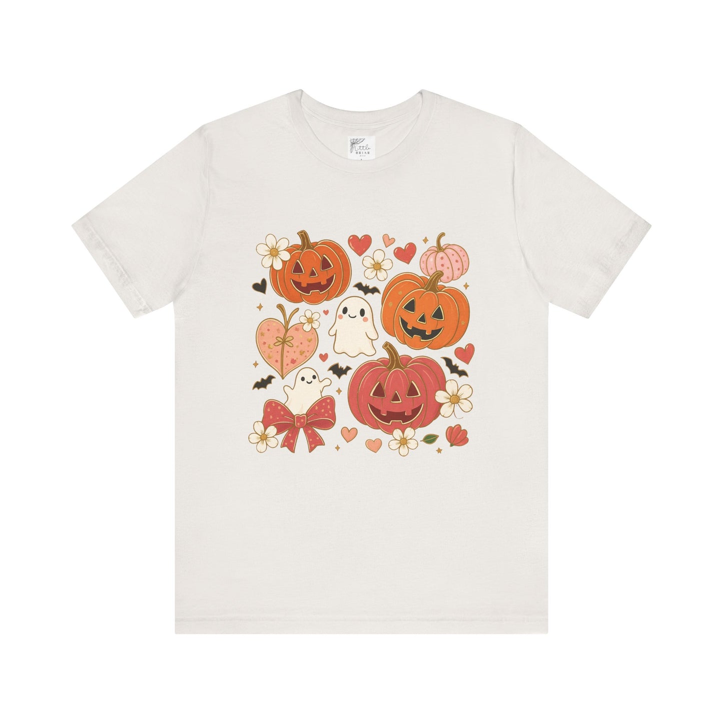 Halloween Ghost & Pumpkin Tee, Perfect for Fall, Halloween Parties, Cozy Autumn Wear, Unisex T-Shirt, Seasonal Gift Idea