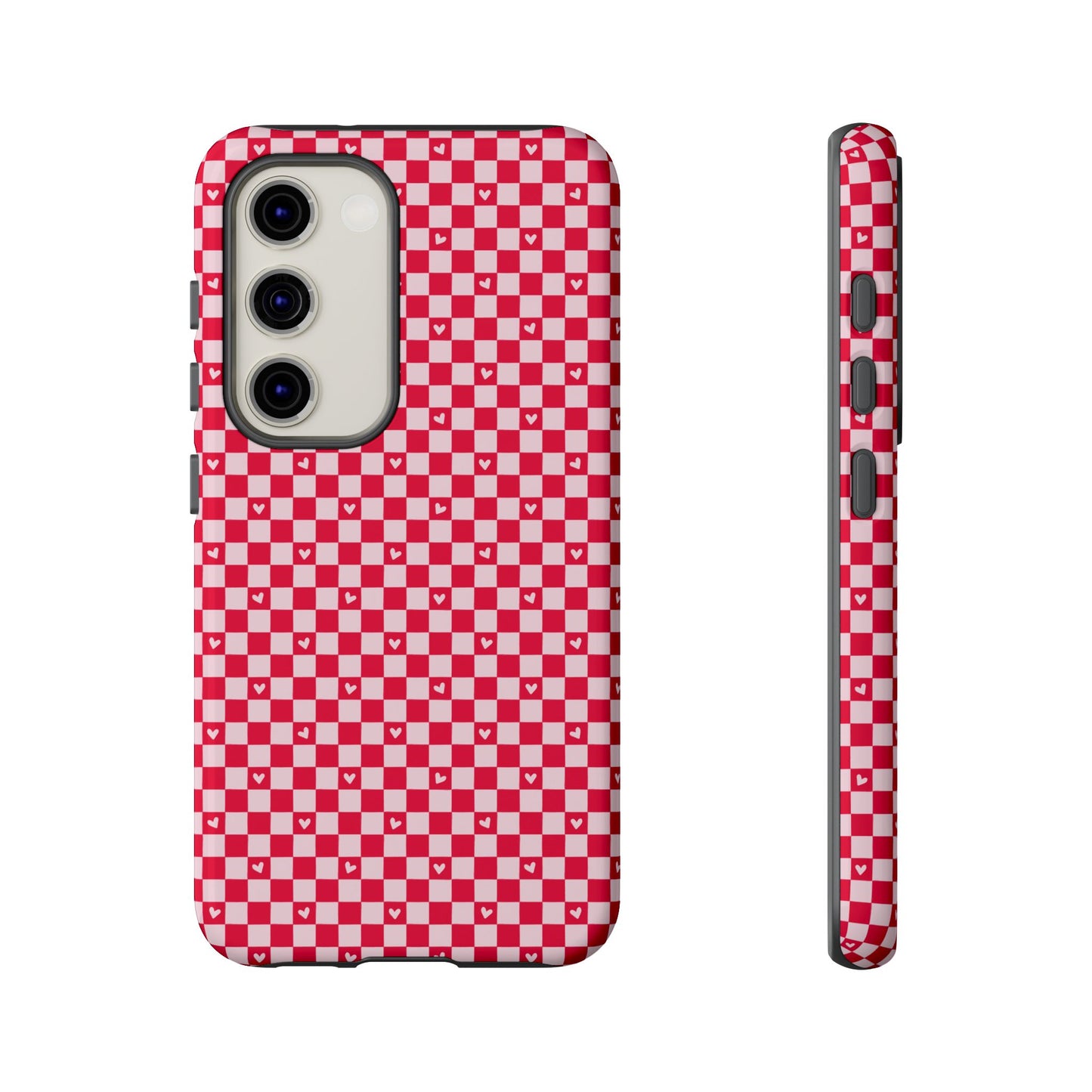 Red Checkerboard Heart Phone Case