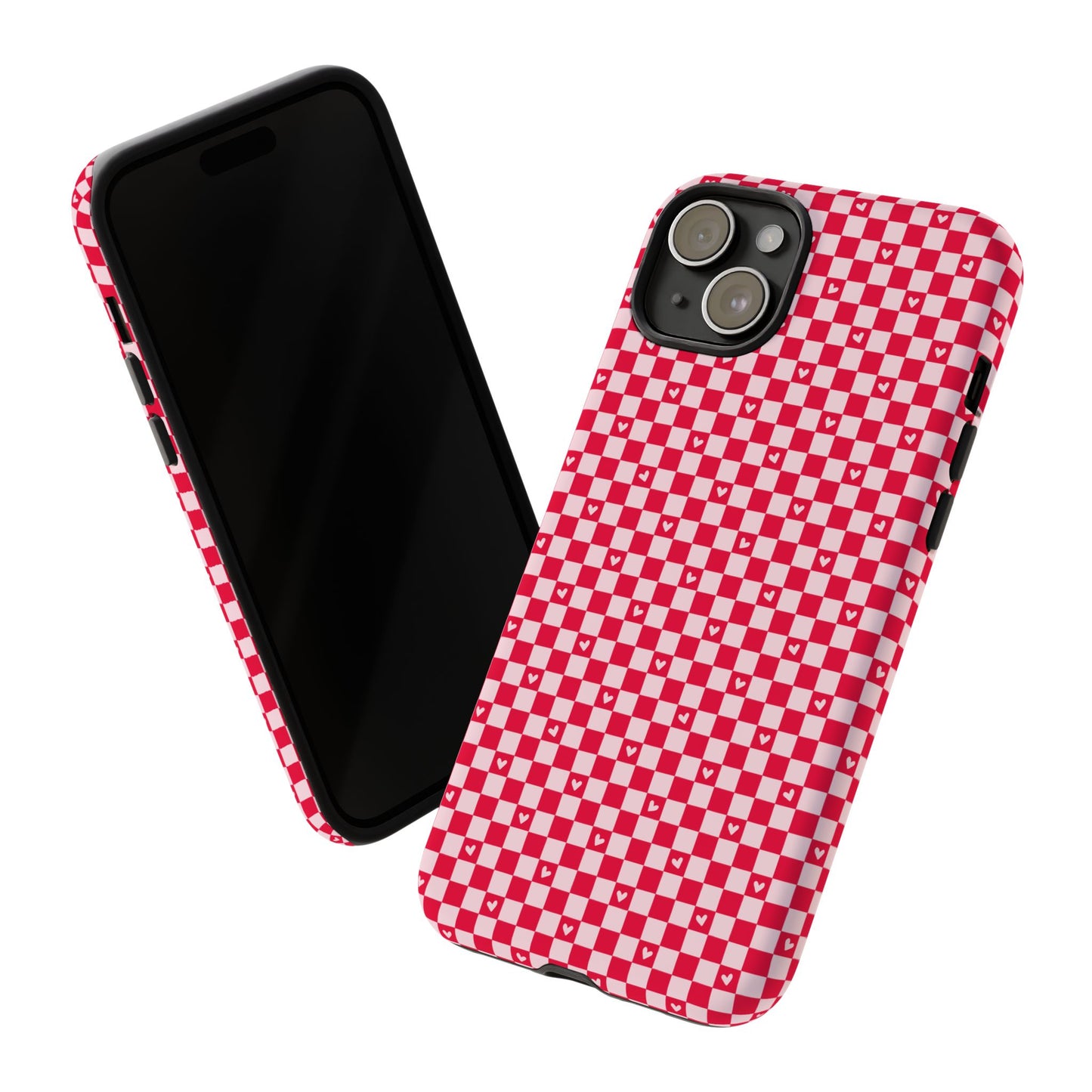 Red Checkerboard Heart Phone Case