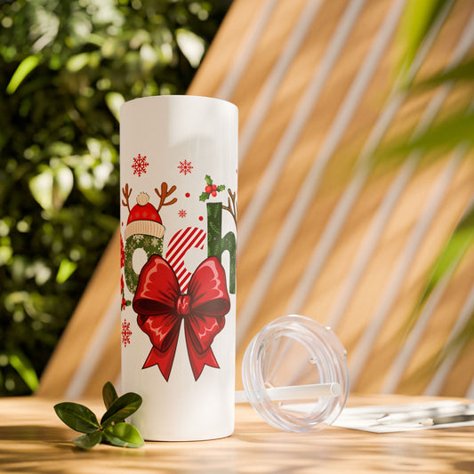Teacher Skinny Tumbler, Shimmer 20oz Cup with Straw, Gift for Teacher, Personalized Custom Insulated Travel Mug, Appreciation Present, End