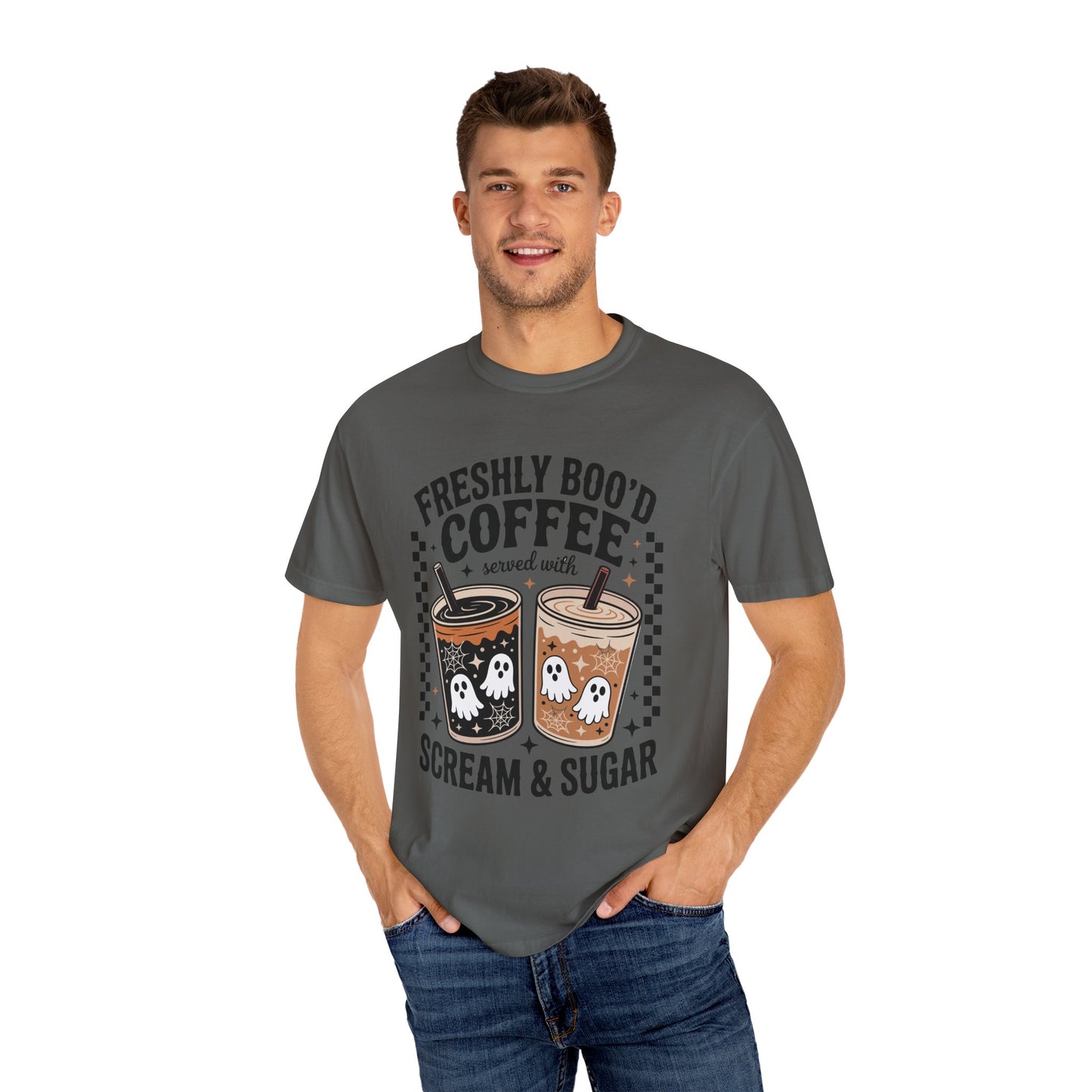 Coffee Themed Unisex T-Shirt - Freshly Boo'd Design for Halloween, Great for Fall, Gift for Coffee Lovers, Perfect for Casual Wear, [...]