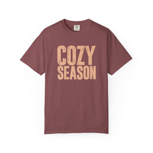 Cozy Season T-shirt for Autumn Vibes | Unisex Garment-Dyed Tee, Fall Apparel, Seasonal Fashion, Casual Wear, Gift Idea