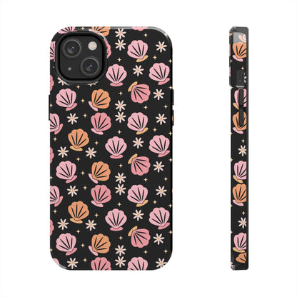 Floral Tough Phone Cases for Trendy Protection, Shell Pattern Phone Cover, Vibrant Floral Case, Girly Gift, Cute Tech Accessories
