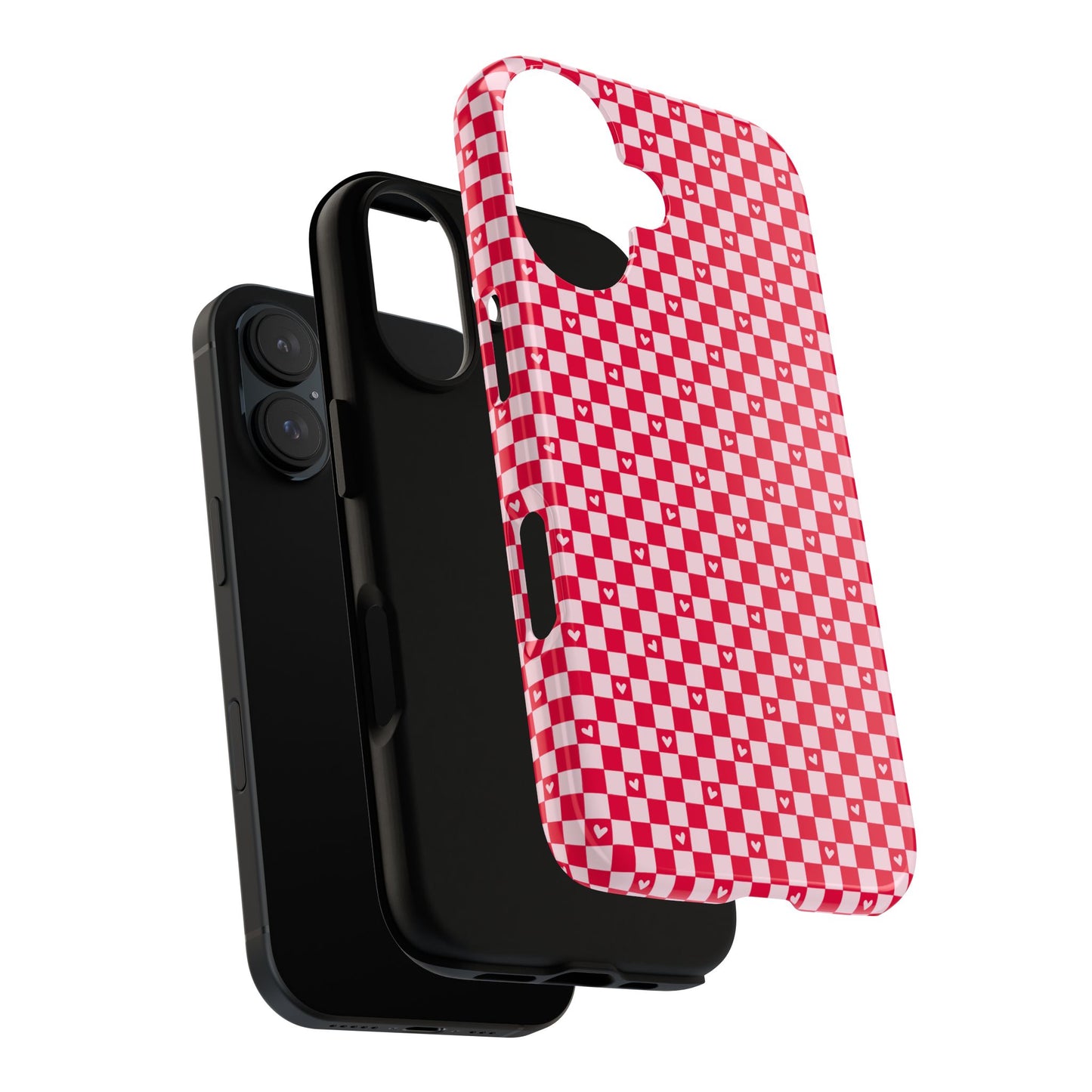 Red Checkerboard Heart Phone Case
