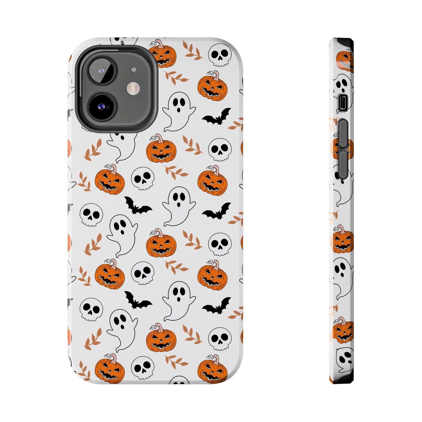 Halloween Themed Tough Phone Cases, Spooky Ghosts & Skulls, Perfect for Fall Decor, Unique Gift for Halloween Lovers, Fun Pumpkin Design