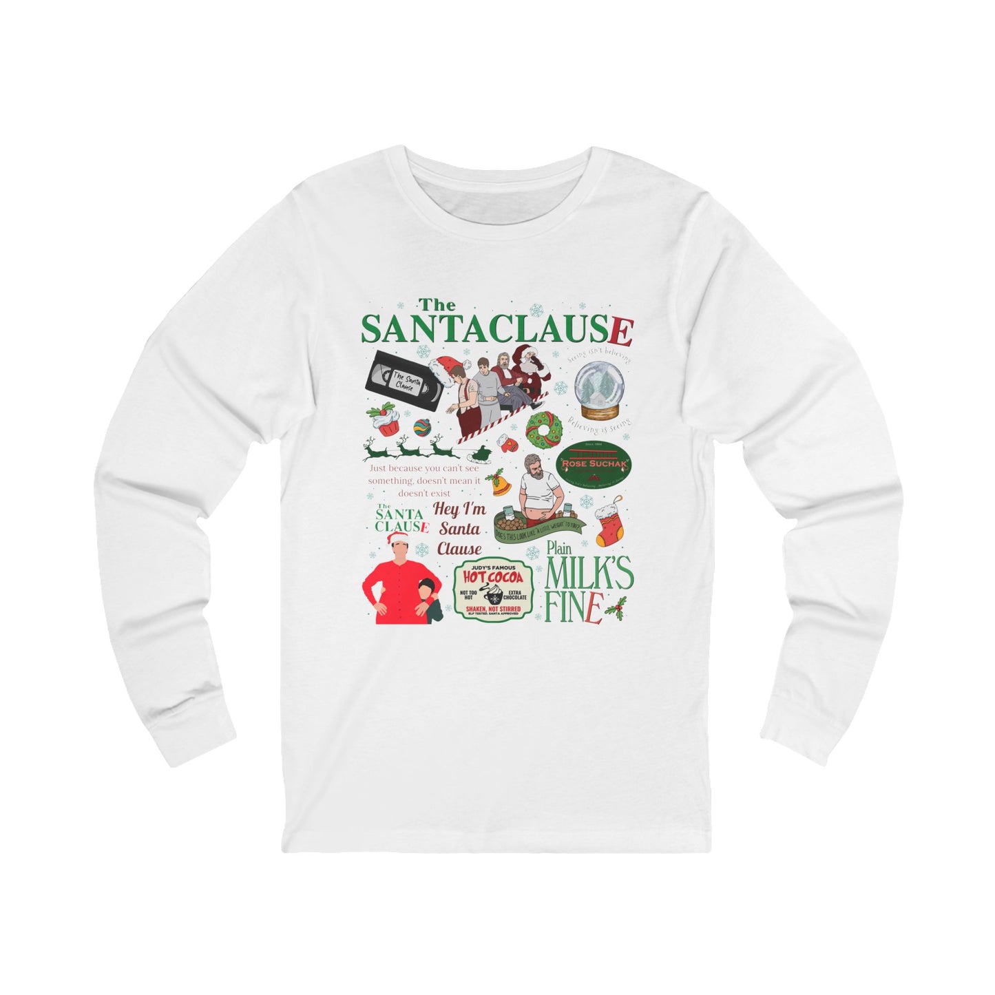 Santa Clause Long Sleeve Tee - Christmas Shirt for Men and Women, Unisex Holiday Jersey Top, Festive Winter Apparel, Xmas Graphic Tee, Santa