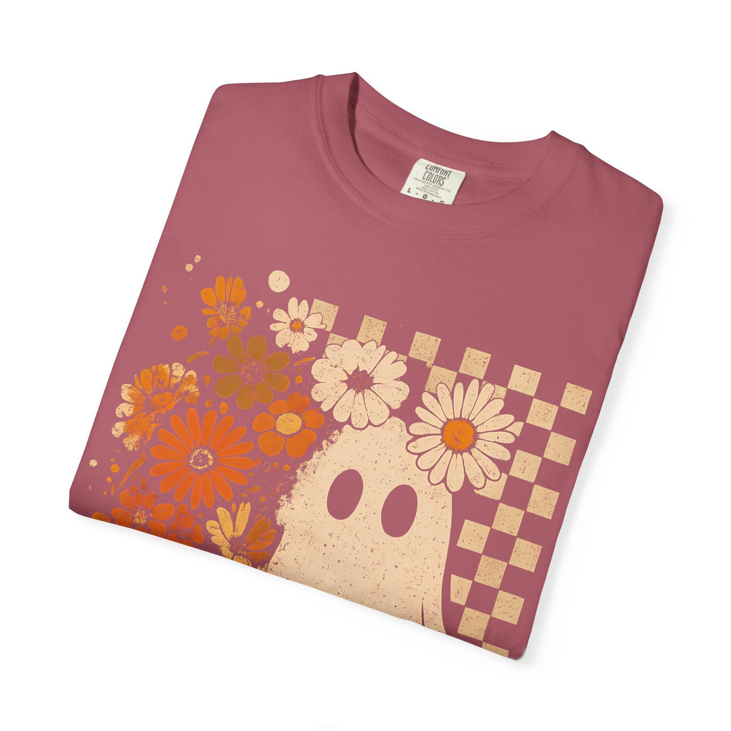 Whimsical Floral Ghost T-shirt, Casual Tee for Art Lovers, Perfect Gift for Halloween, Fall Fashion
