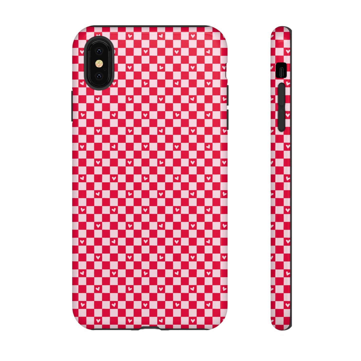 Red Checkerboard Heart Phone Case