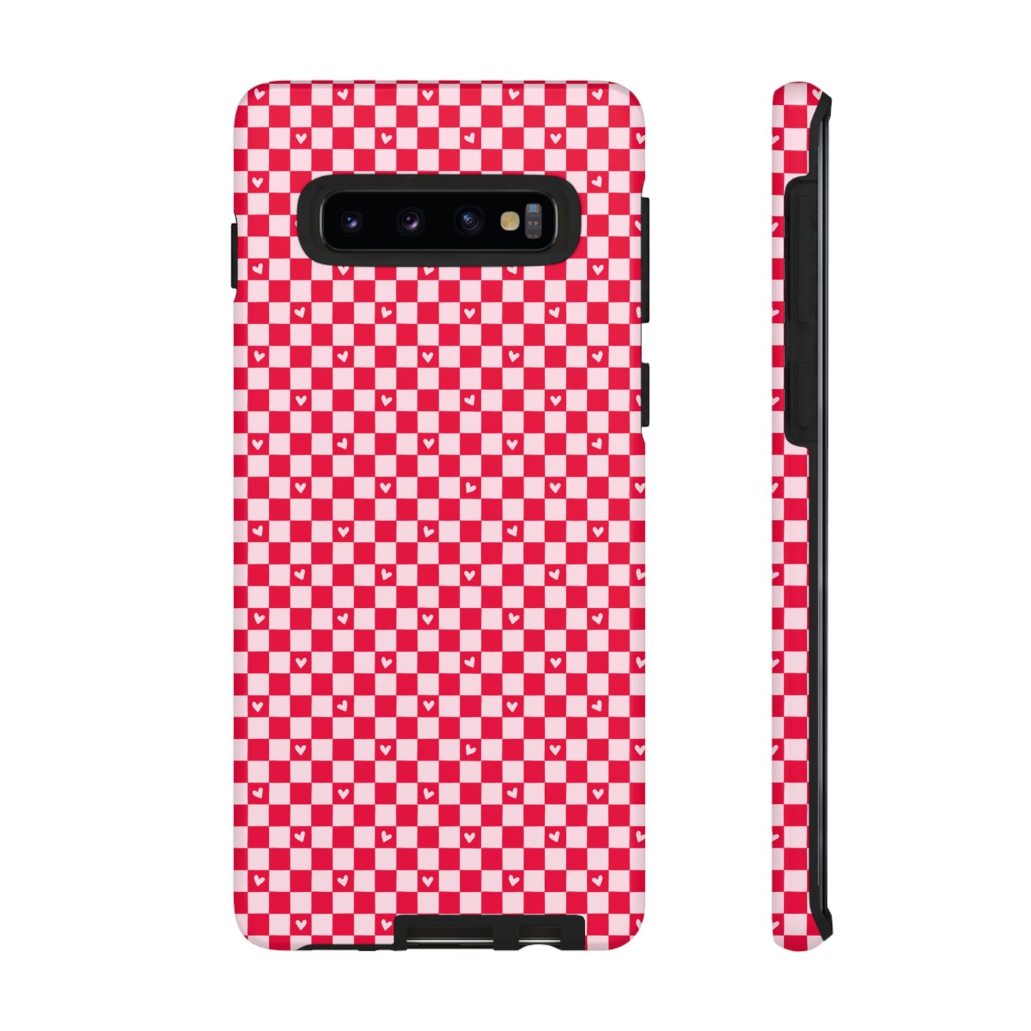 Red Checkerboard Heart Phone Case
