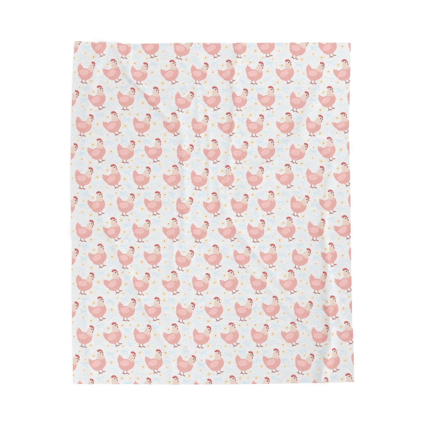 Cute Chicken Pattern Velveteen Plush Blanket, Cozy Throw for Kids, Nursery Decor, Baby Shower Gift, Sweet Dreams Blanket