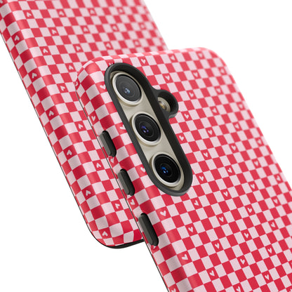 Red Checkerboard Heart Phone Case