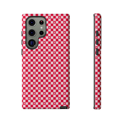 Red Checkerboard Heart Phone Case