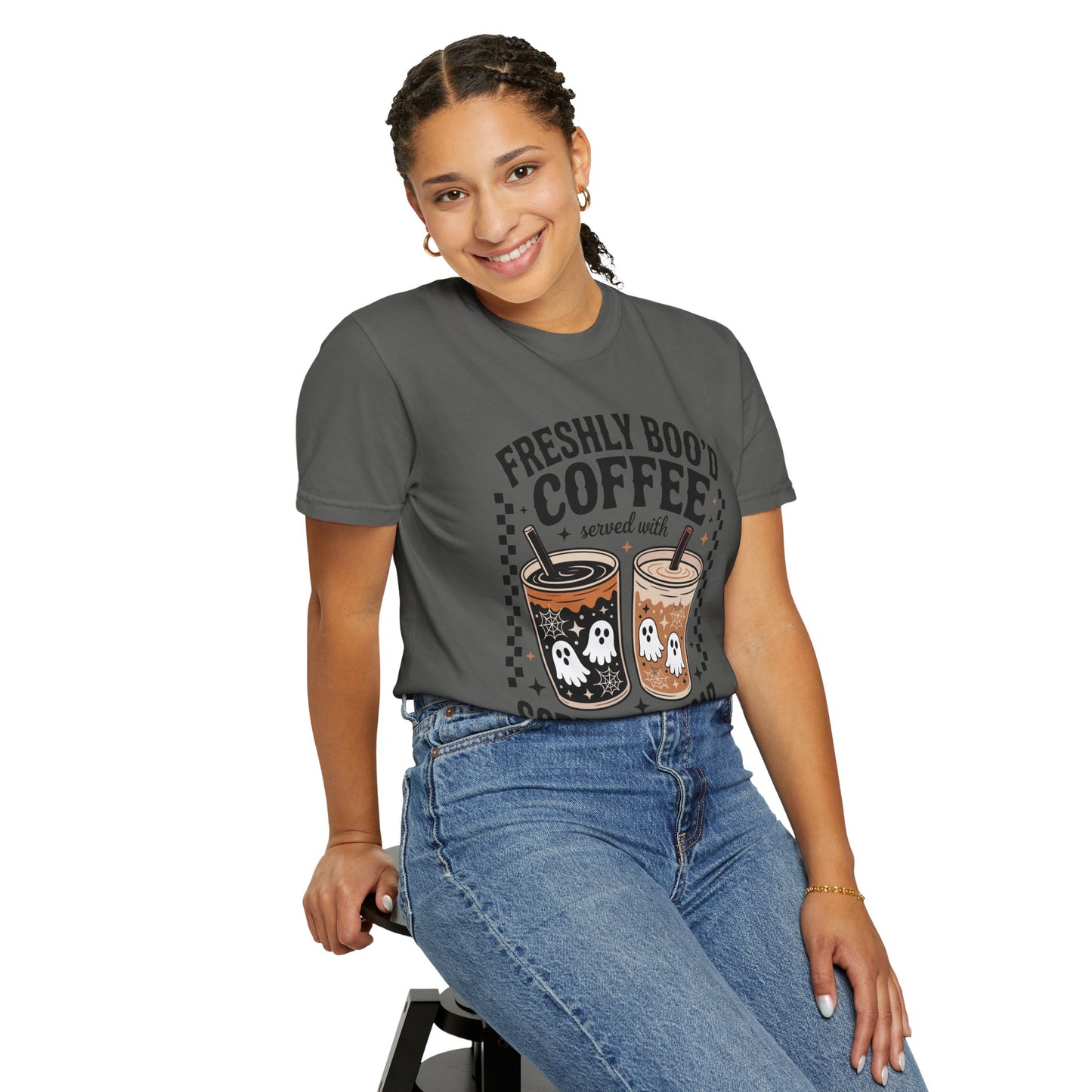 Coffee Themed Unisex T-Shirt - Freshly Boo'd Design for Halloween, Great for Fall, Gift for Coffee Lovers, Perfect for Casual Wear, [...]