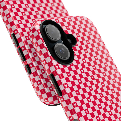 Red Checkerboard Heart Phone Case