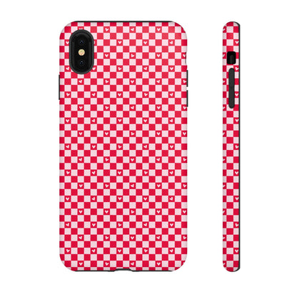 Red Checkerboard Heart Phone Case