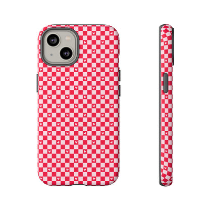 Red Checkerboard Heart Phone Case