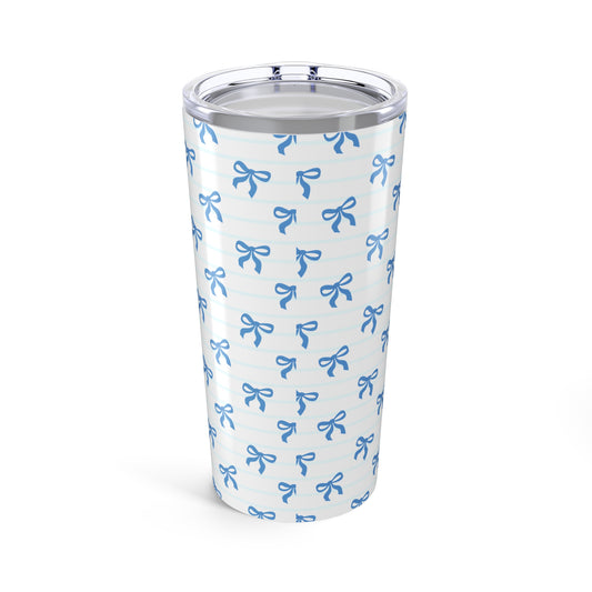 Charming Bow Pattern Tumbler | Cute Travel Mug, Stylish Gift, Party Favor, Personalized Drinkware, Bridal Shower