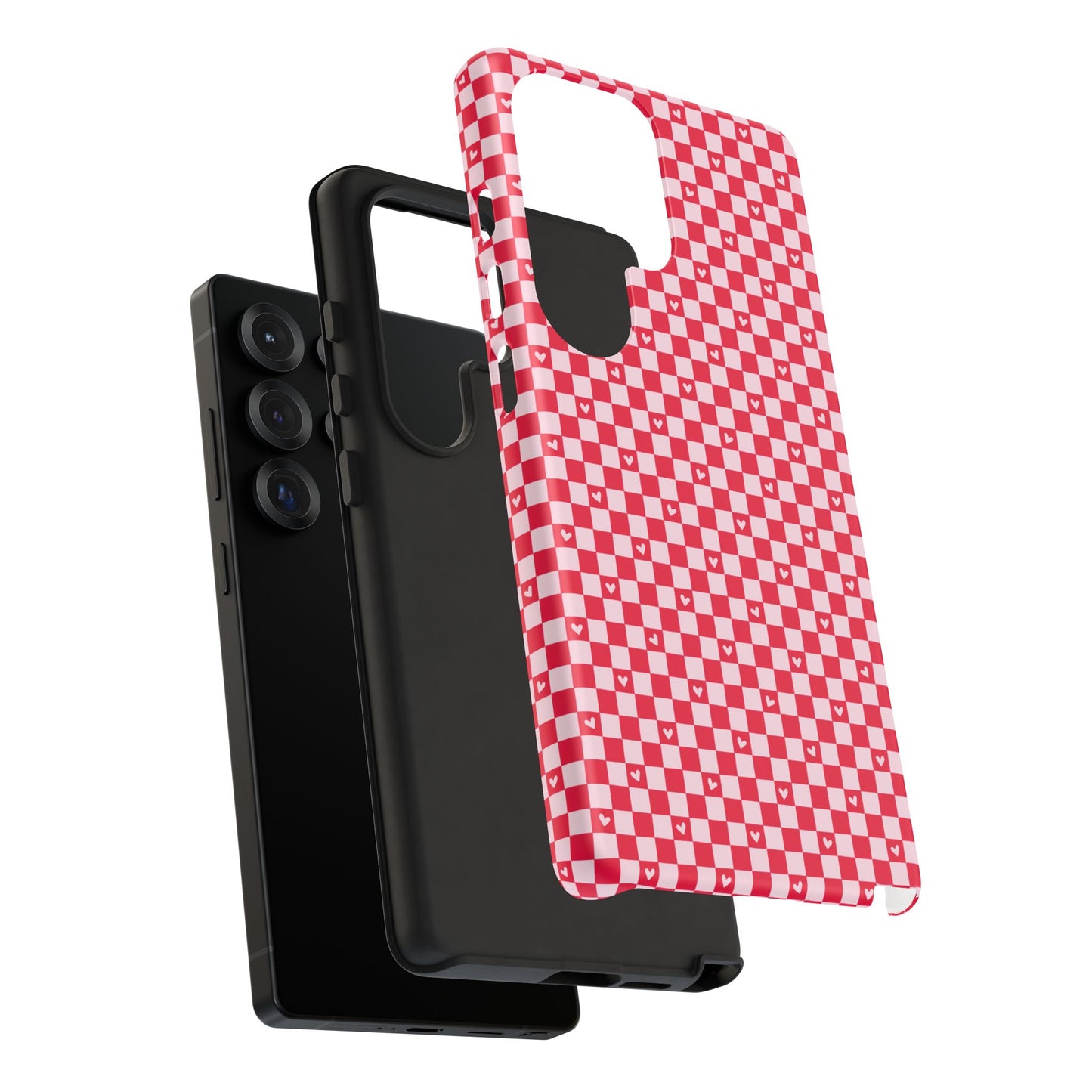 Red Checkerboard Heart Phone Case