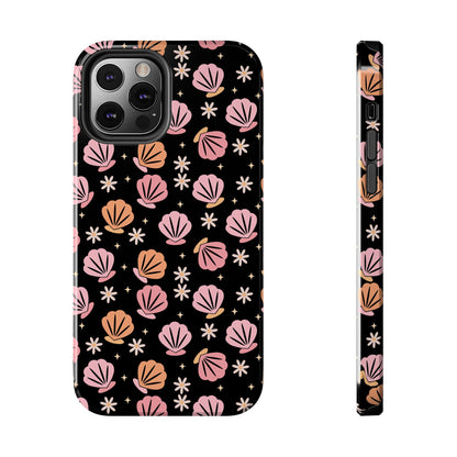 Floral Tough Phone Cases for Trendy Protection, Shell Pattern Phone Cover, Vibrant Floral Case, Girly Gift, Cute Tech Accessories