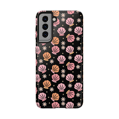 Floral Tough Phone Cases for Trendy Protection, Shell Pattern Phone Cover, Vibrant Floral Case, Girly Gift, Cute Tech Accessories