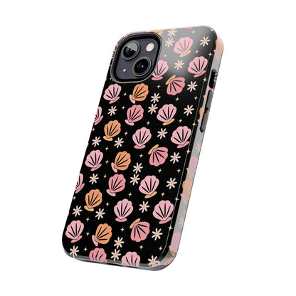 Floral Tough Phone Cases for Trendy Protection, Shell Pattern Phone Cover, Vibrant Floral Case, Girly Gift, Cute Tech Accessories