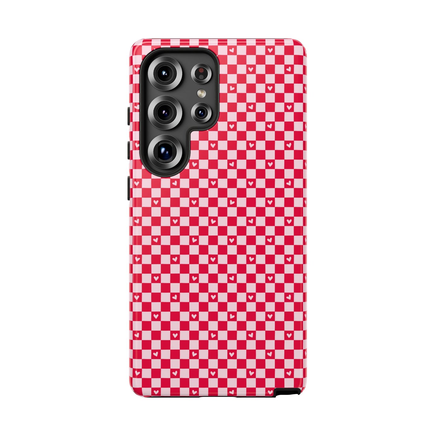 Red Checkerboard Heart Phone Case