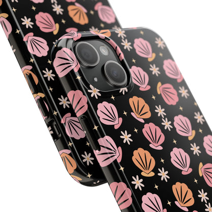 Floral Tough Phone Cases for Trendy Protection, Shell Pattern Phone Cover, Vibrant Floral Case, Girly Gift, Cute Tech Accessories