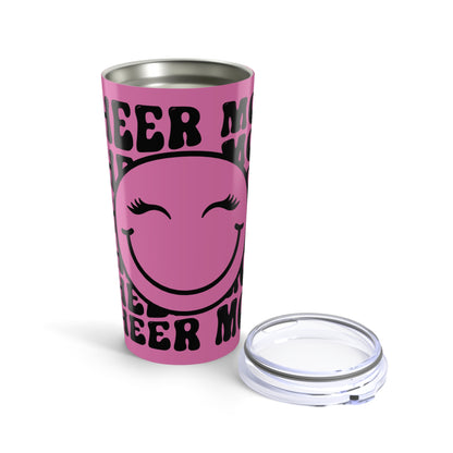 Cheer Me Up Tumbler 20oz, Motivational Drinkware, Pink Travel Cup, Gift for Friends, Happy Vibes Mug, Fun Birthday Present