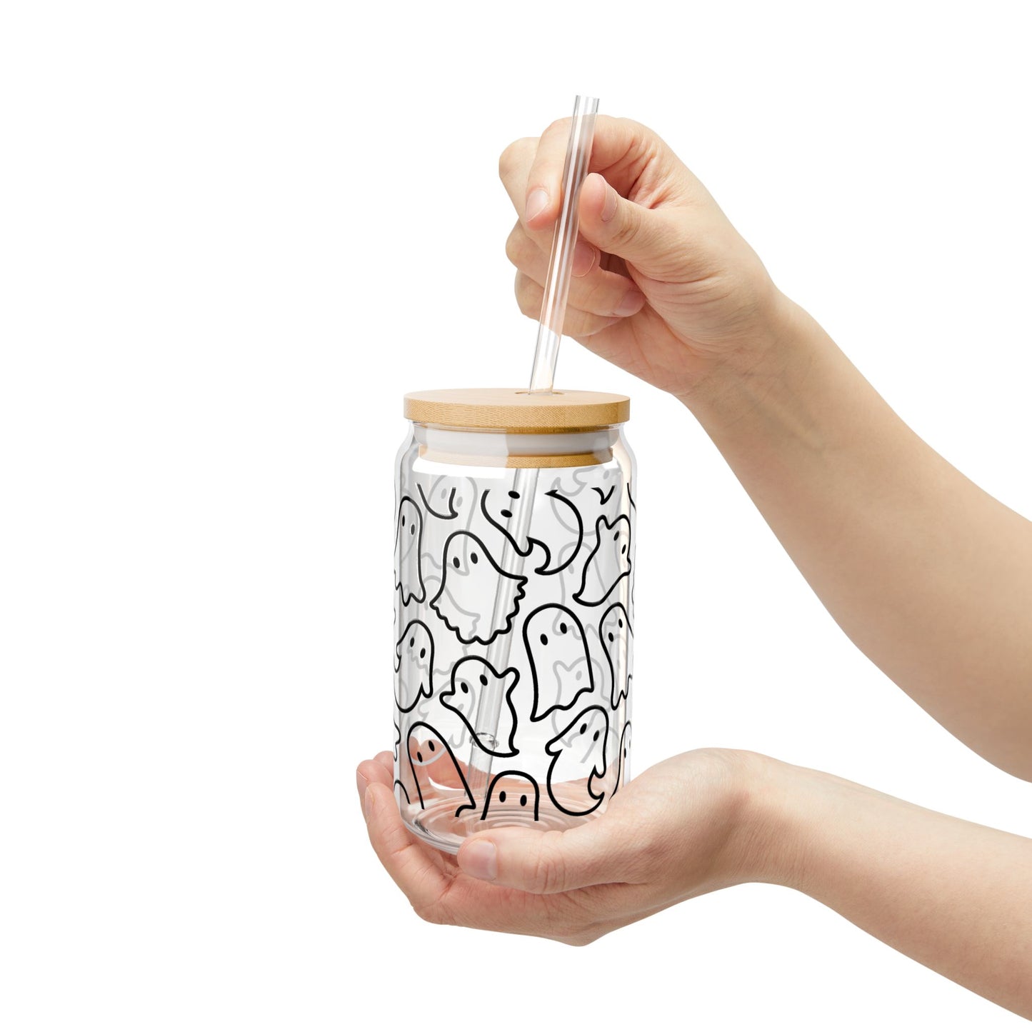 Ghost-Themed Sipper Glass, 16oz – Perfect for Halloween, Spirit Enthusiasts, or Everyday Use, Eco-Friendly Mason Jar, Fun Drinkware, [...]