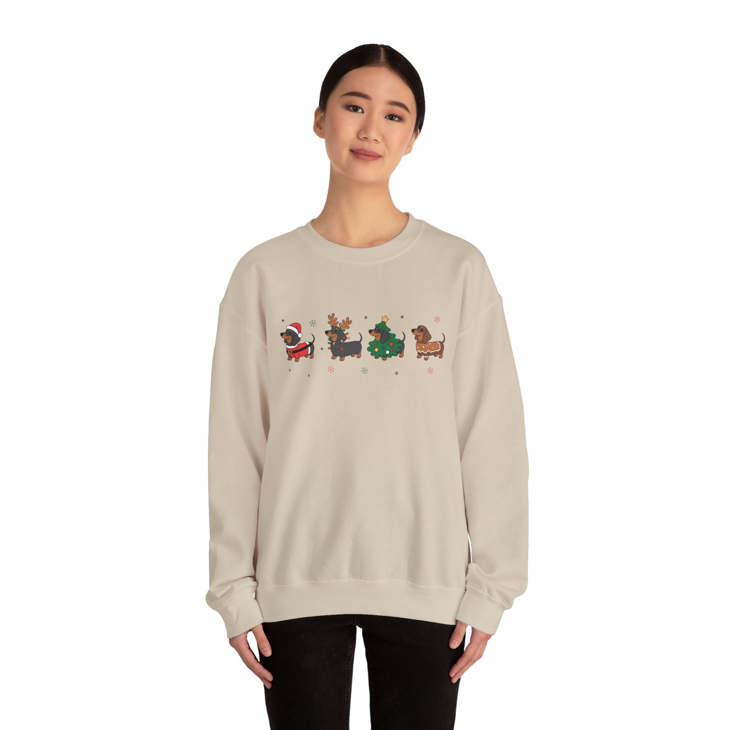Festive Dog Christmas Crewneck Sweatshirt