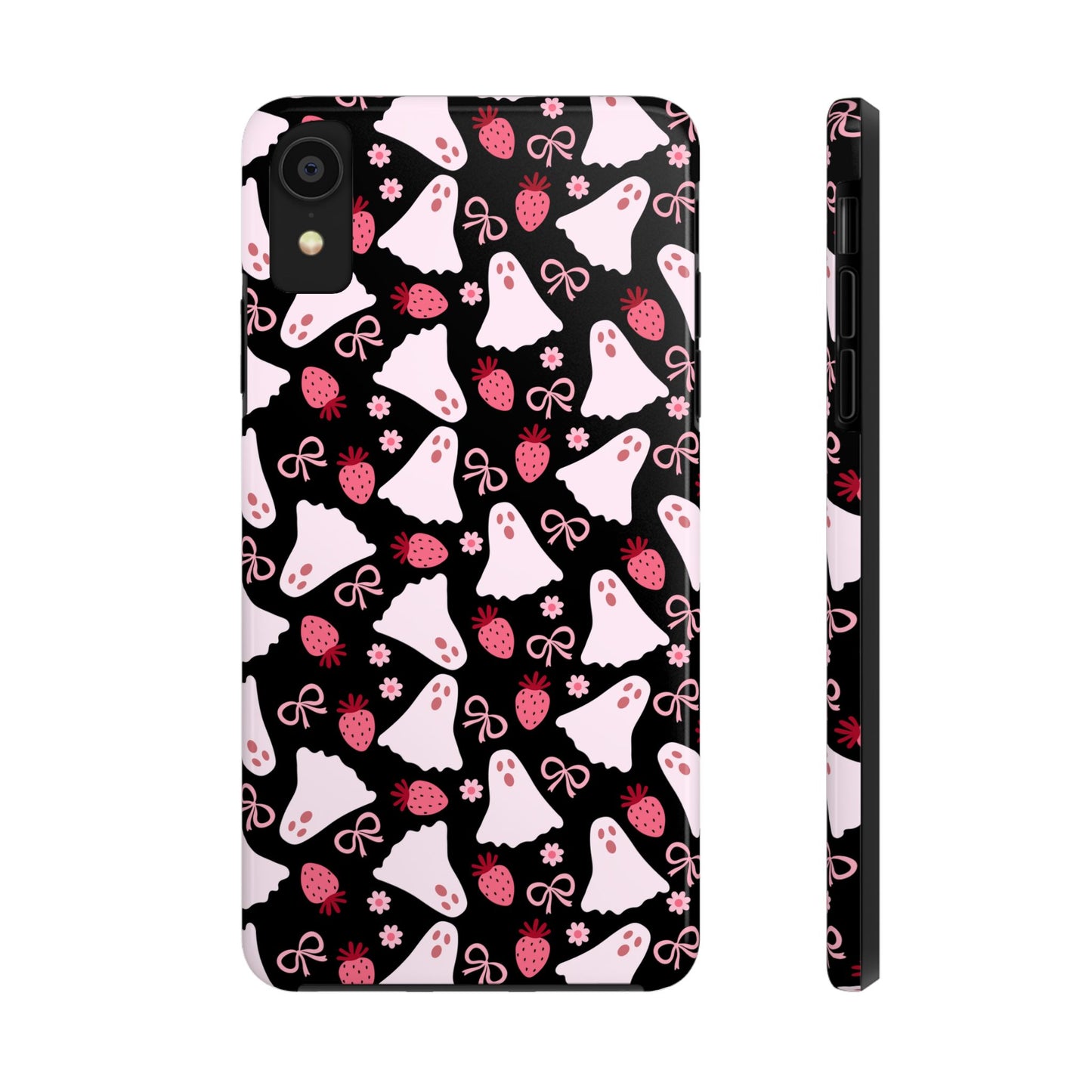 Cute Ghosts and Strawberries Phone Case | Tough Phone Cases, Halloween Accessories, Unique Gift Ideas, Spooky Aesthetic, Everyday Style
