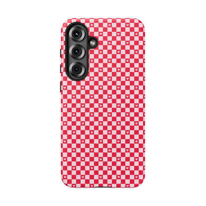 Red Checkerboard Heart Phone Case